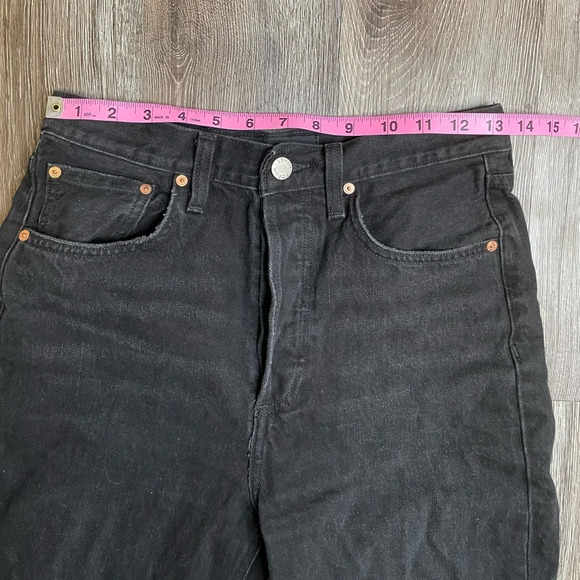 Denim Forum Aritzia The Bonet High Rise Loose Black Jeans Distressed Size 25 - Picture 8 of 10